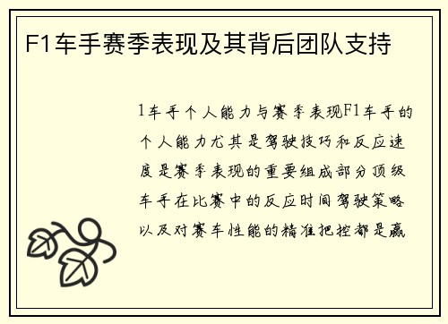 F1车手赛季表现及其背后团队支持